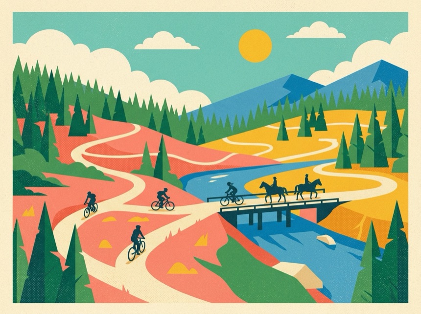 20+ miles of mountain-bike and hiking trails
