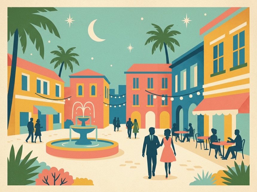 A moonlit stroll through San Marco Square