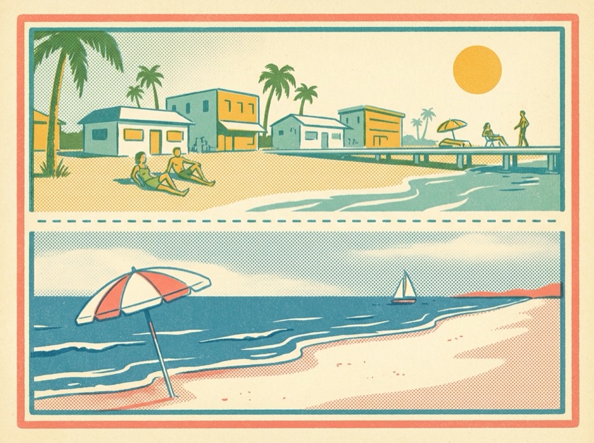 The locals' beach day
