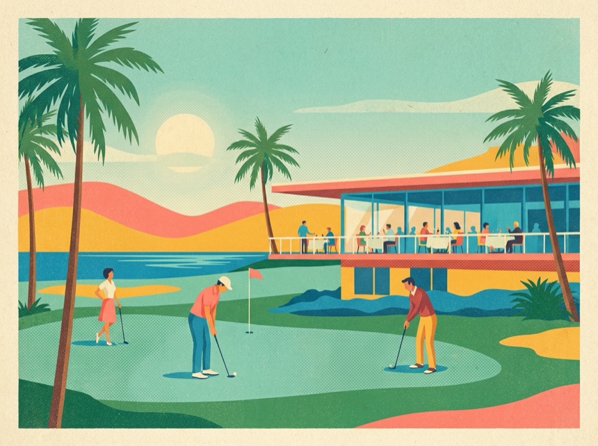 Upscale clubhouse dining
